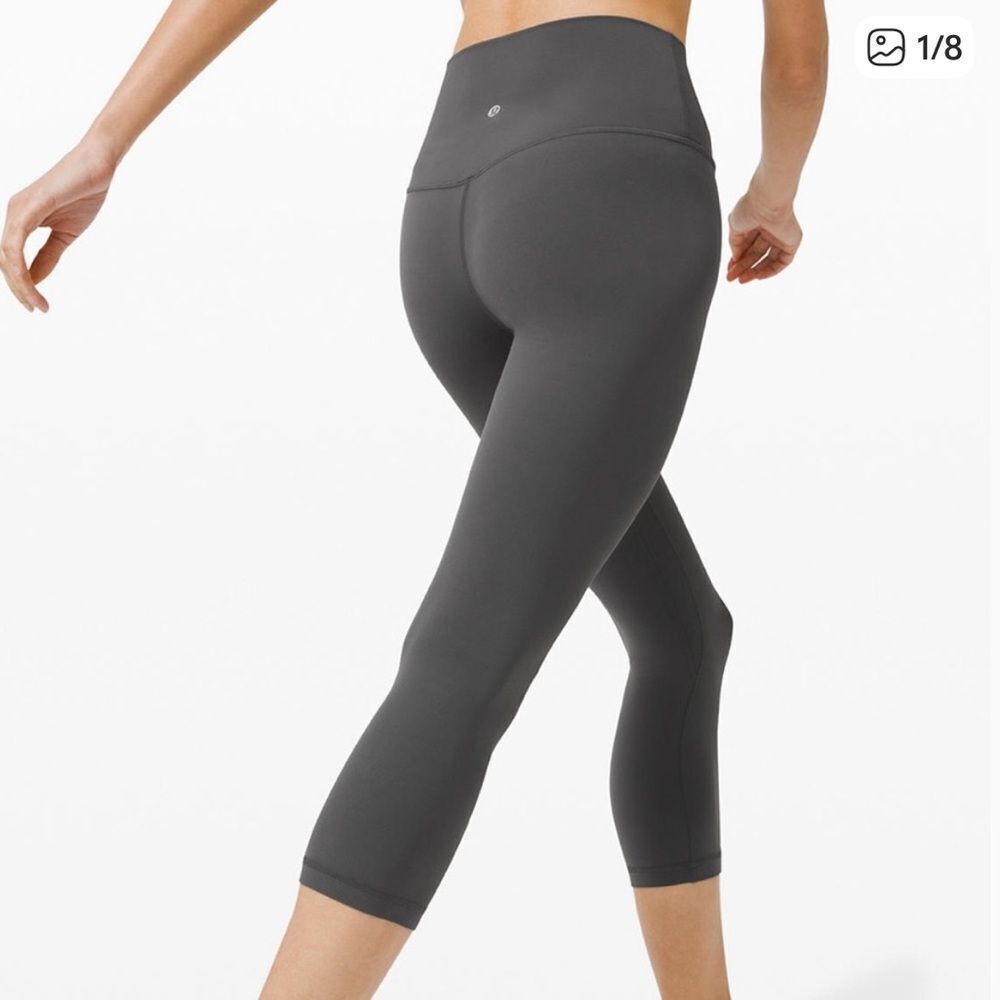 Lululemon Align High Rise Crop Legging Graphite Grey Womens 12